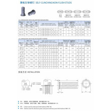 Self-Clinching não-Flush Studs